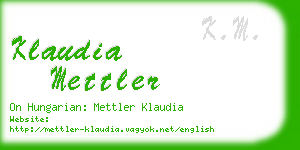 klaudia mettler business card